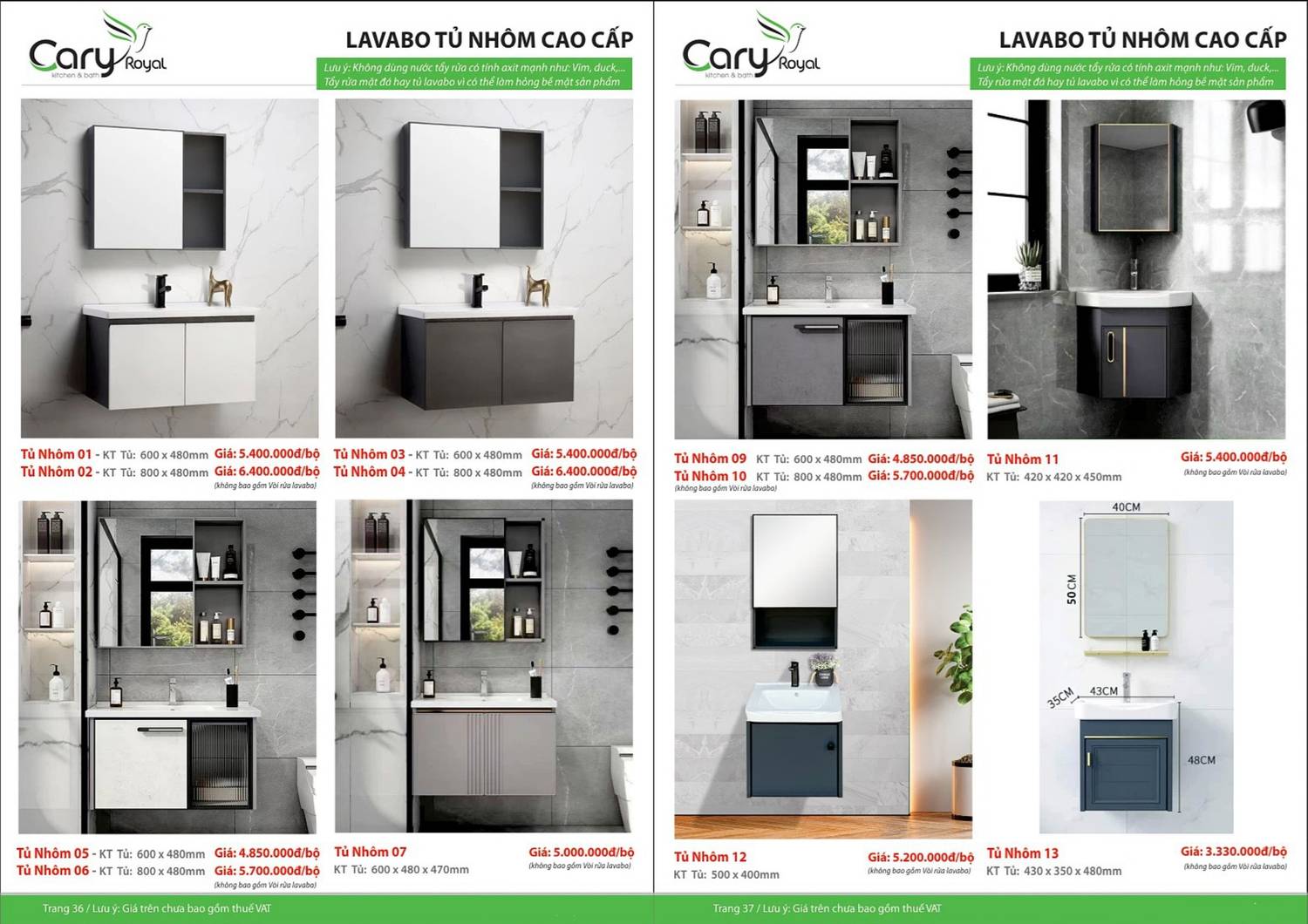 Thiết bị vệ sinh CARY ROYAL Catalogue và Bảng giá mới nhất 2024 - 2025 /Page 19